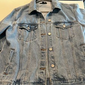 Missguided US 6 Blue Oversized Jean Jacket - Worn Once, Like New